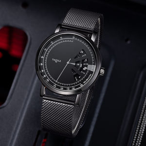 YAZOLE-<span class=keywords><strong>montre</strong></span> à Quartz de luxe pour hommes, accessoire de Sport, maille en métal, étanche, à poignet, personnalisé, <span class=keywords><strong>noir</strong></span>, offre spéciale, d518-s - Product Image 4