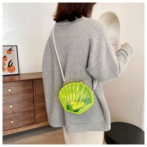 Wholesale Fashion Acrylic Case Clear Ladies Wallet <b>Chain</b> Shoulder Clear Wallet 2022 Shell Shape Ladies <b>Handbag</b> <b>Handbag</b> - Product Image 3