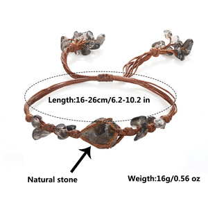 Handmade Beaded <b>Bracelet</b> Natural Raw Stone Woven with <b>Rope</b> Wrap Healing Energy Crystal Charm Card Gift for Loved Ones - Product Image 4