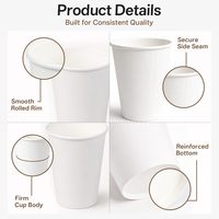 Gobelet en papier simple imprimé, anti-fuite, sans plastique, qualité supérieure, pour boissons chaudes, pour distributeurs automatiques, vente en gros