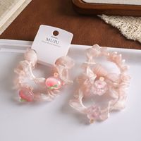 MUJU B529 2 stuks Kinderen Harsen Bloemen Fruit Haarbandjes 6,5cm Organza Haar elastiekjes Zoete Aangepaste Logo Kaart Retail Klaar MOQ