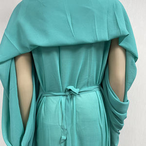 MC-1627 Chic Stone Chiffon Long African Abaya Muslim 2 Piece Set Pakaian Wanita Gaun Robe De Soiree Dengan Hijab - Product Image 4