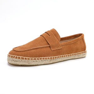Sepatu Loafer Kasual Pria Berkualitas Tinggi, Sepatu Jalan Santai Suede Slip-On, Espadrilles Buatan Tangan, Sepatu Jute Berikat Tali, Mules - Product Image 6