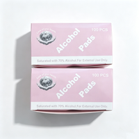Tampons pré-imprégnés d'alcool à 70 %, boîte rose, tampons pré-imprégnés d'alcool rose 6*3mm 2 plis