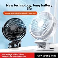Nouveau ventilateur de bureau portable à clip, moteur sans balais, silencieux, flux d'air puissant, pliable, rétractable, autonomie 6-8h, pour poussettes et extérieur