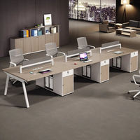 Séparateurs de bureau modernes Poste de travail cloisonné Personnel en bois Meubles de table de travail