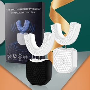 Brosse à <span class=keywords><strong>dents</strong></span> sonique électrique en forme de U 3 en 1, blanchiment des <span class=keywords><strong>dents</strong></span>, brosse à <span class=keywords><strong>dents</strong></span> ultrasonique sans fil 360 °   Grattoir à langue en silicone pour adultes - Product Image 2
