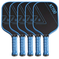 Raquette de pickleball Guanlin-27 FC KT700 16 mm sans bordure, motif uni, entraînement, imitation carbone, fibre de verre, haute qualité, pour enfants, extérieur