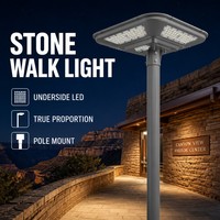Lámpara Solar Monocristalina de 360 Grados con Montaje en Poste, Batería de 40AH, para Jardín Exterior, Plaza Comercial