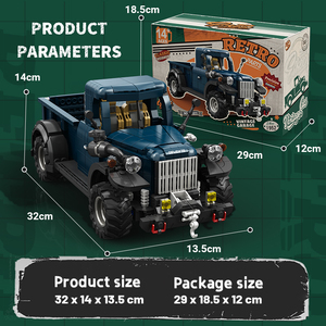 Blocs de construction Power Wagon 1952, modèle de camionnette classique, véhicule vintage, jouet de construction DIY pour enfants et adultes - Product Image 6