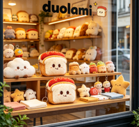 Porte-clés personnalisé en peluche douce en forme de pain grillé pour cadeau promotionnel
