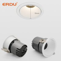 ERDU 12w 20w 30w Led Downlight Logement Installation Facile Cob Projecteur Ic Taux Pilote Rond Led Downlight pour Chambre