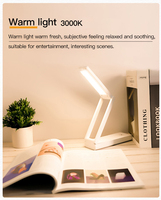 Lampe de bureau LED pliable rechargeable en gros 4W, intensité réglable, température de couleur ajustable, lampe de table pour la lecture