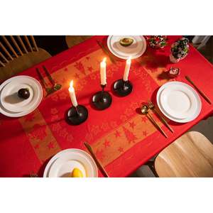 Halloween <b>Tablecloth</b> <b>Rectangle</b> Polyester Lace Reusable Party Decoration Adult Hotel Use Red And Black - Product Image 4