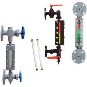 مقياس مستوى الماء للغلاية بتصميم مسطح ثنائي اللون B49X-2.5 مع أنبوب ضوئي ولوحة زجاجية عاكسة للبخار - Product Image 1