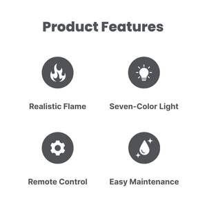 Flame Air Humidifier <b>Light</b> Wood 300ml Remote Control Easy Maintenance <b>Timer</b> Function - Product Image 2