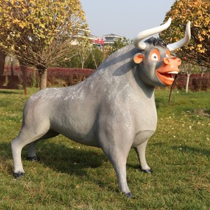 Fabrikpreis Niedliche Cartoon-Yak-Skulptur-Formset für Garten Große Outdoor-Tierstatue für Park- und Rasendekoration - Product Image 2
