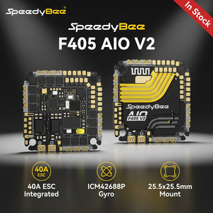 Speedybee F405 <span class=keywords><strong>AIO</strong></span> V2 <span class=keywords><strong>35A</strong></span> 40A 25.5x25.5มม. 3-6วินาทีตัวควบคุมการบิน ICM42688 BEC แบบคู่และ ESC ตัวควบคุมเครื่องบินโมเดลแบบบูรณาการ - Product Image 1