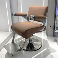 Chaise de barbier en acier moderne et tendance, simple, pivotante, réglable en hauteur, tabouret de coupe de cheveux, permanente, teinture