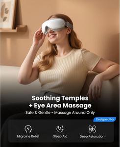 Massaggiatore Oculare Wireless con Musica Bluetooth per Emicranie e Riduzione dell'Affaticamento degli Occhi, Massaggiatore Riscaldato e Vibrante per Migliorare il Sonno - Product Image 2
