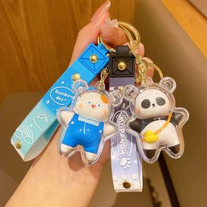 Factory Creative Cute Bear Rabbit Pig <b>Key</b> <b>Chain</b> Keyring Pendant 3D PVC Kwaii Animal Keychain - Product Image 3