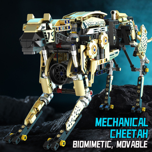 New 700+ Granule Hand Cranked Mechanical Cheetah Joint Movable Assembly Model Toy Children's Gift Building <strong>Block</strong> Set ABS Plastic - Product Image 2