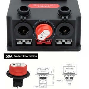 Boîtier de <span class=keywords><strong>distribution</strong></span> d'alimentation CC 12V/24V avec interrupteur de coupure de batterie pour prise Anderson 50A, station de charge rapide - Product Image 4