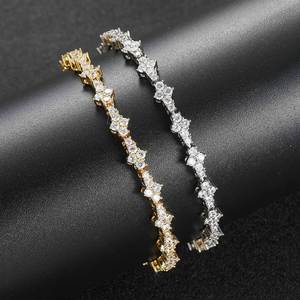 7 मिमी नए फूल के आकार के सीज़ टेनिस चेन थोक में नाजुक ब्रेसलेट महिला पुरुषों के गहने - Product Image 2