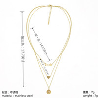 Collier Statement Multicouche en Laiton de Haute Qualité Dream Fashion, Chaîne Serpent Curb en Forme de Cœur pour Mariages, Cadeaux, Style Hip-Hop