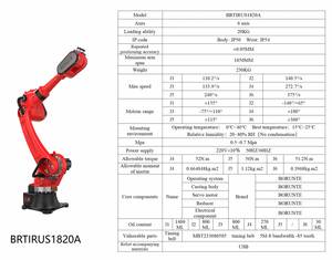 Bras robotisé industriel 6 axes BRTIRUS1820A, longueur du bras 1850 mm, capacité de charge 20 kg, moteur haute précision, IP54, multi-tension - Product Image 5