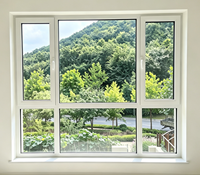 Ventana Abatible de Aluminio con Rotura de Puente Térmico, Vidrio Ahorrador de Energía y Resistente al Viento para Construcción de Apartamentos Residenciales