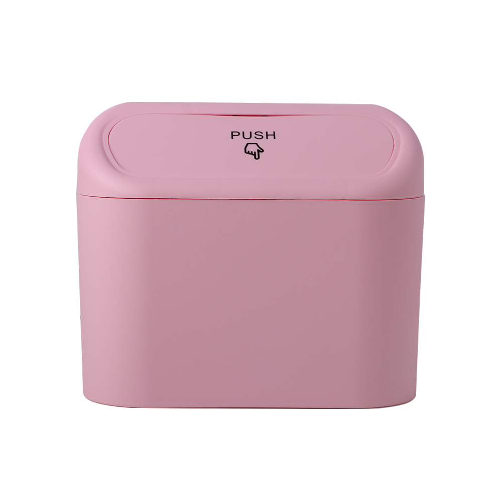 FCZ Pink Butterfly Car Trash Can - Hanging Leak-Proof Auto Garbage Bag With Lid & Mesh Pockets, 9.5x6.7x6.3"
