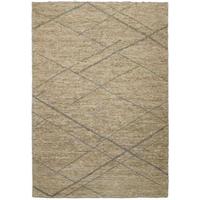 Handgetufteter Jute-Zimmerteppich |   Beige |   100% Jute |   Baumwollunterlage |   Rutschfest |   Umweltfreundlich |   Geometrisches Muster |   5x8 Fuß |   Maßgeschneidert
