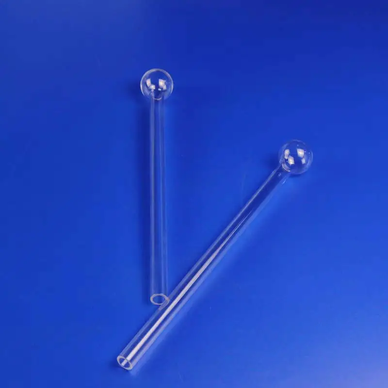 Transparent blow pipe quartz test tube products quartz tube long mouth quartz ball