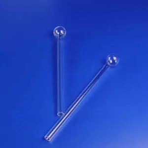 Transparent Blow Pipe Quartz Test Tube Products Quartz Tube Long Mouth Quartz Ball