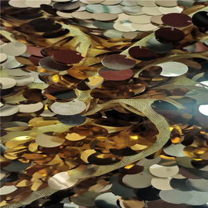 Hot Bán Nhà Máy Trực Tiếp Dệt May Vàng Sliver Sequins Ăn Mặc Bán Buôn Có Thể Đảo Ngược <span class=keywords><strong>Sequin</strong></span> Vải Sản Xuất Tại Trung Quốc - Product Image 2