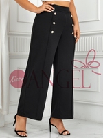 KISS ME ANGEL printemps et automne grande taille double boutonnage lâche jambe droite pantalon décontracté pantalon large femmes trajet