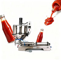 Machine de remplissage semi-automatique de pâte avec chauffage et mélange, 20-500 ml, en SUS304, pour crème, avec trémie de mélange de 30 L