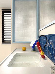 Meuble de salle de bain mural intelligent avec miroir couleur, vasque intégrée en dalle de roche personnalisable - Product Image 6
