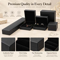 Boîte de rangement pour bijoux en similicuir robuste avec fermeture à pression élégante, intérieur en velours, logo personnalisé acceptable, idéale pour les cadeaux et la vente au détail