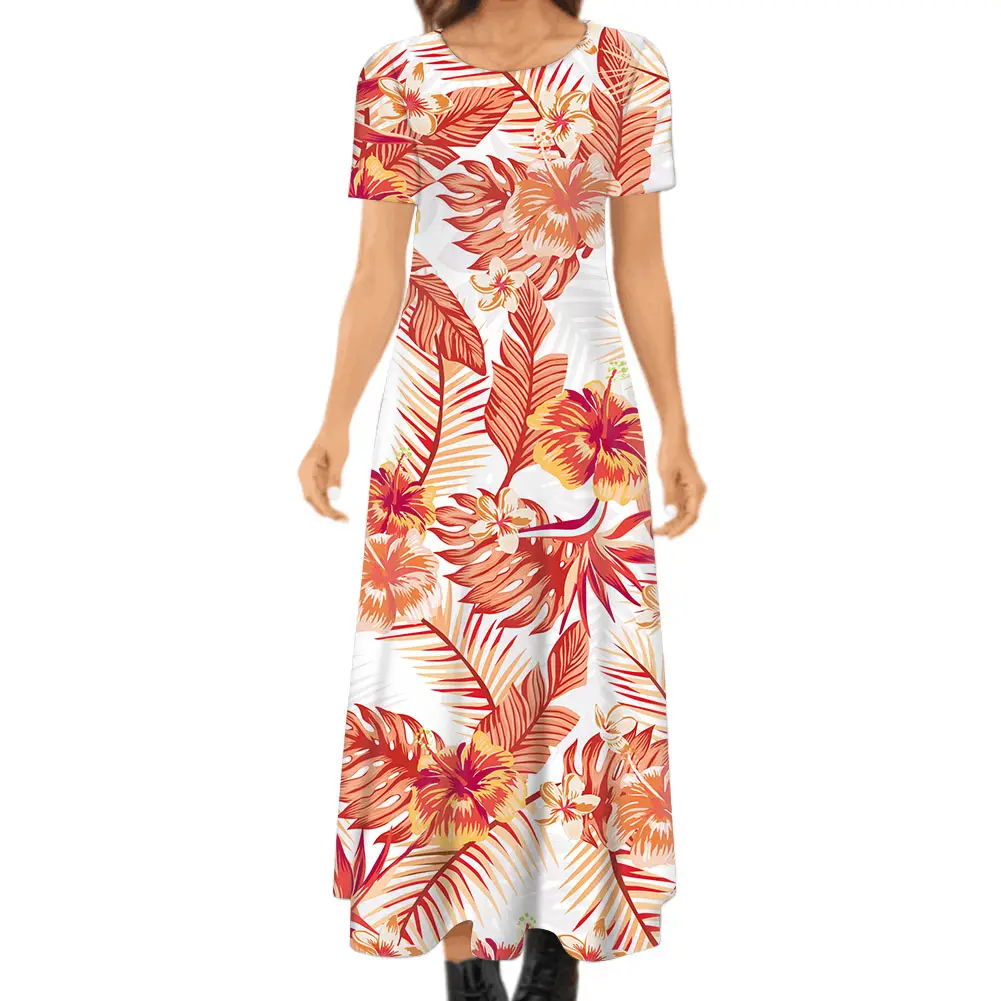 Ladies Dresses Summer Casual Maxi Dresses Beach Loose Long Dresses with Pocket Samoan Puletasi | Island style clothing, Hawaiian