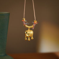 Collier pendentif gourde doré pour femme TANGPEI, en alliage de cuivre et résine, bijoux de mode