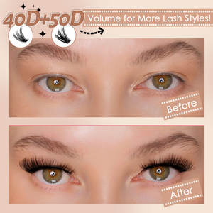 رموش ذاتية اللصق مصنوعة يدويًا من المصنع 40 د + 50 د قبل القطع ضغط على رموش شرائح مجموعة رموش ذاتية اللصق تصنعها بنفسك - Product Image 6