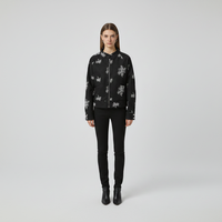 Veste en cuir brodée Pu, veste en cuir avec motif de broderie personnalisé, veste en cuir courte brodée