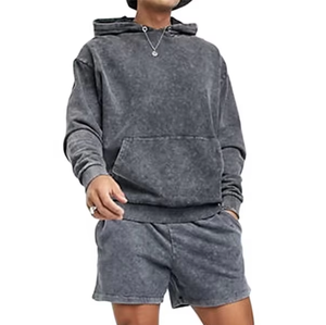 Quick Dry for Active & Casual Use Men Winter <b>Knitted</b> Hoodies & Shorts <b>Set</b> 430gsm Fleece Fabric - Product Image 3