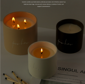 Venta al por Mayor de Frascos de Cerámica Personalizados para Velas, Recipientes de Porcelana Mate con Logotipo Personalizado, para Fabricación de Velas, Hogar, Hotel, Bodas - Product Image 2