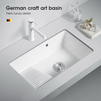 Lavabo en céramique de style moderne, lavabo simple, profond, à encastrer, pour salle de bain, balcon, lavabo, évier de salle de bain, évier de lavage