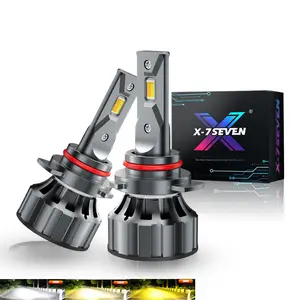 X7SEVEN yeni stil otomotiv motosiklet H4 3000K 6000K üçlü renk araçlar motosikletler için far ampulü Led