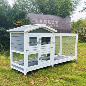 SDR049 Luxury Rabbit Hutch Outdoor Wooden Pet House with Animal Print for Cats Rabbits <b>Small</b> Animals Indoor - Product Image 6