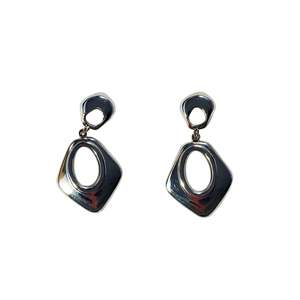 EE-250-4624-27 Pendientes de Moda Geométricos Plateados en Plata de Ley 316L de Acero Inoxidable Unisex - Product Image 1